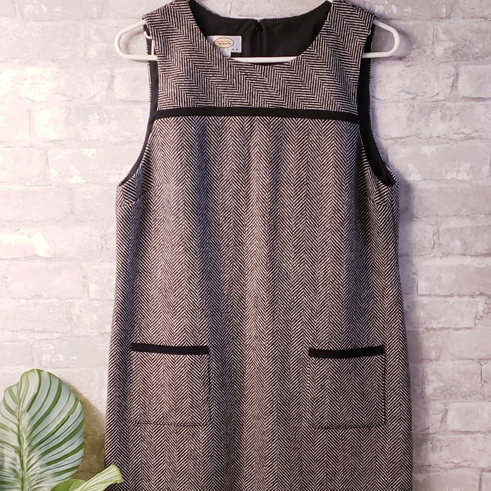 NWT Talbots Wool Herringbone Mod Jumper Dress